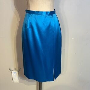 A&K Designs 100% silk Pencil Skirt in Vibrant Blue size 10